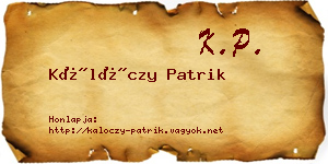 Kálóczy Patrik névjegykártya