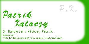 patrik kaloczy business card
