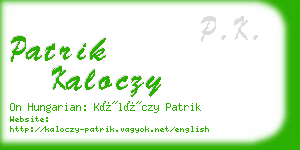 patrik kaloczy business card